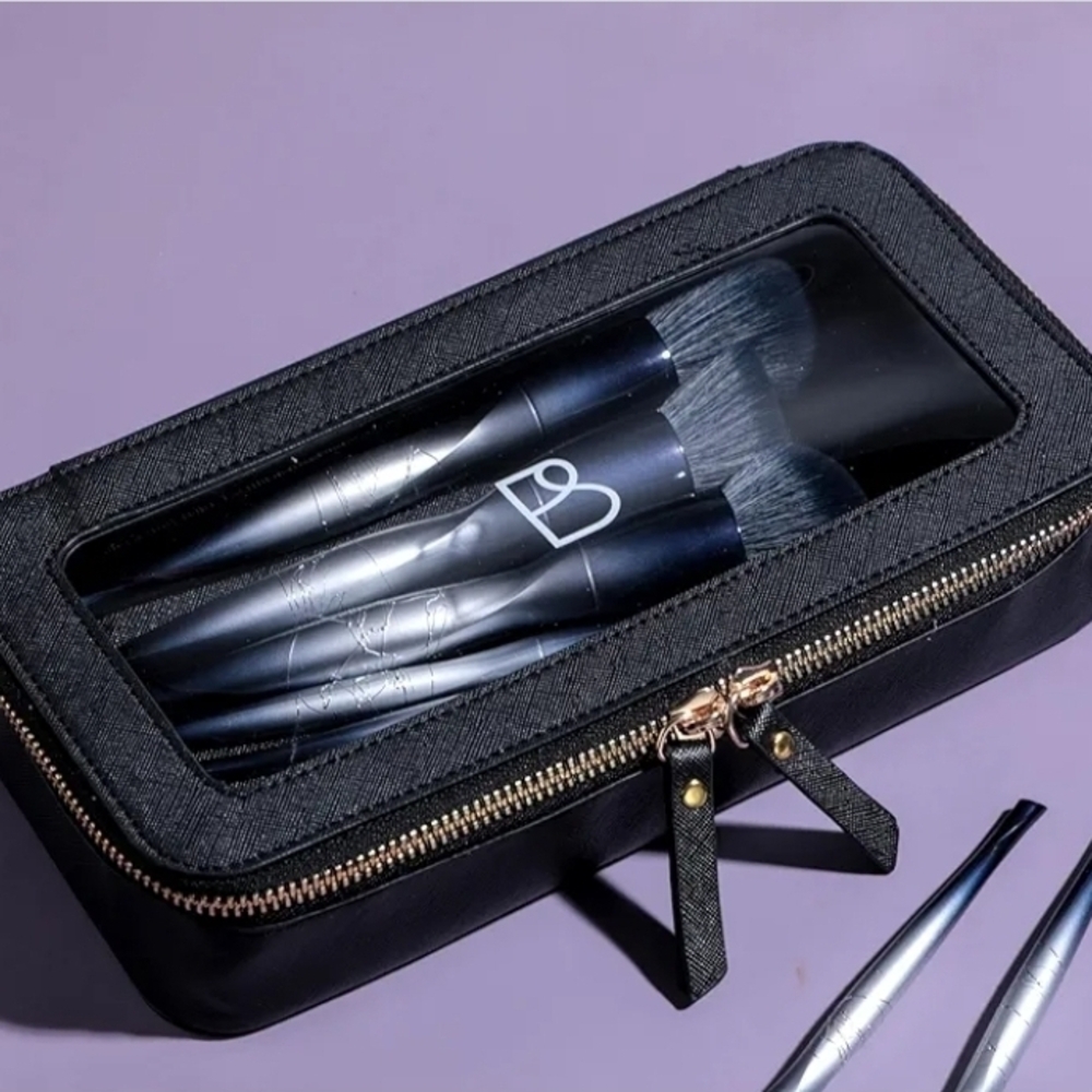 NWT 12 Pcs Makeup Brushes & 2 Pcs Makeup Sponges & Travel Case - Picture 3 of 5